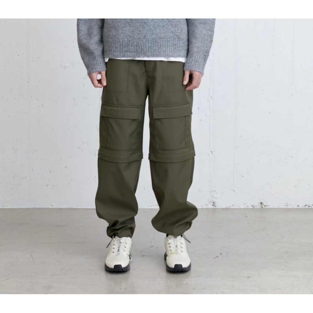 Oak + Fort CONVERTIBLE CARGO PANT Utilitarian Gorpcore Straight Leg Green Size L